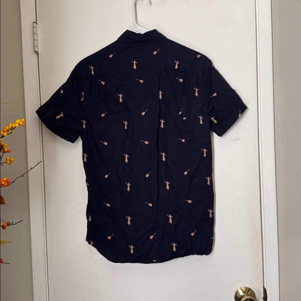J Crew Men’s Hawaiian Hula Girl & Guitar Button Down Shirt - Picture 3 of 3